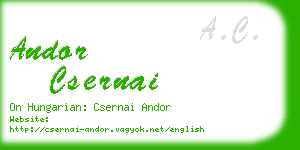 andor csernai business card